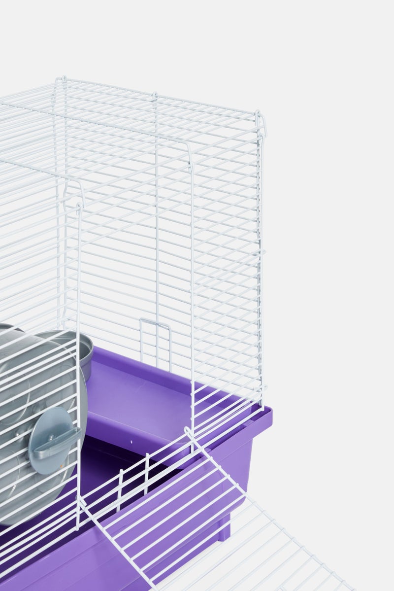 2-Story Hamster Cage, White/Blue