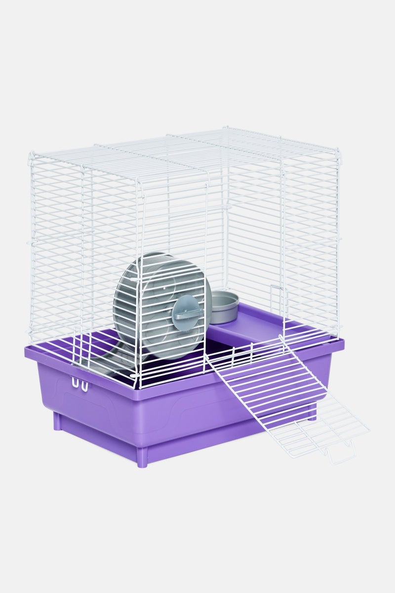 2-Story Hamster Cage, White/Blue