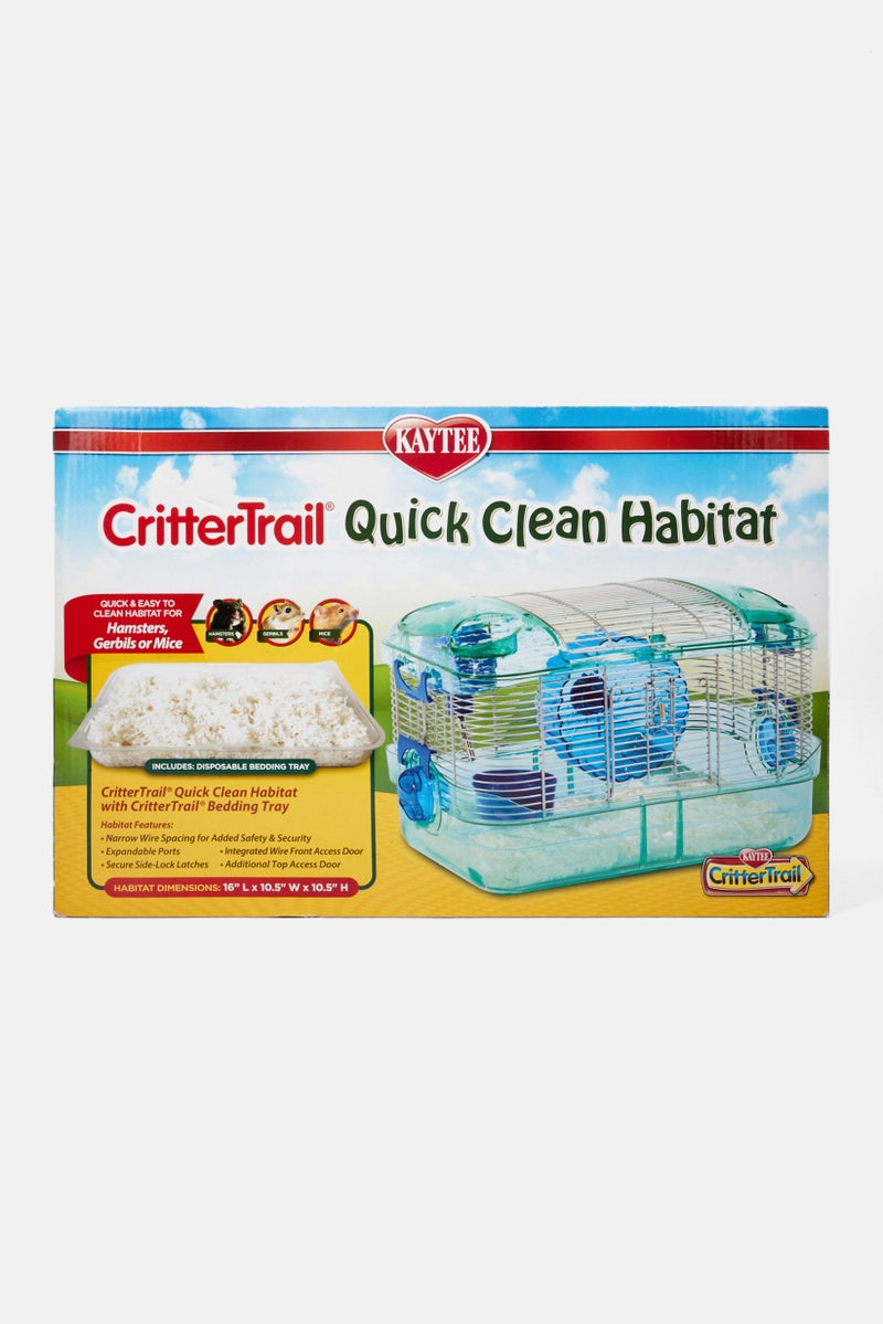 Crater Trail Quick Clean Habitat For Pet, Blue/Green Combo