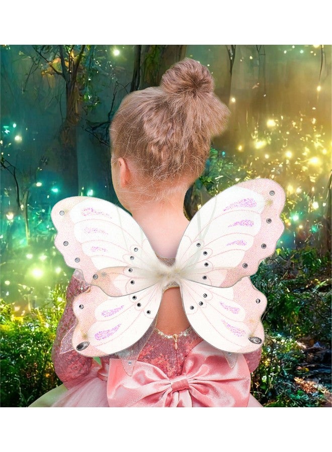 Butterfly Wings For Kids 2 Layer Fairy Costume Wings To Wear For Halloween Butterfly Costume For Kids Cute Pretend Play Butterfly Fairy Wings For Girls And Boys One Size 14 Inches White