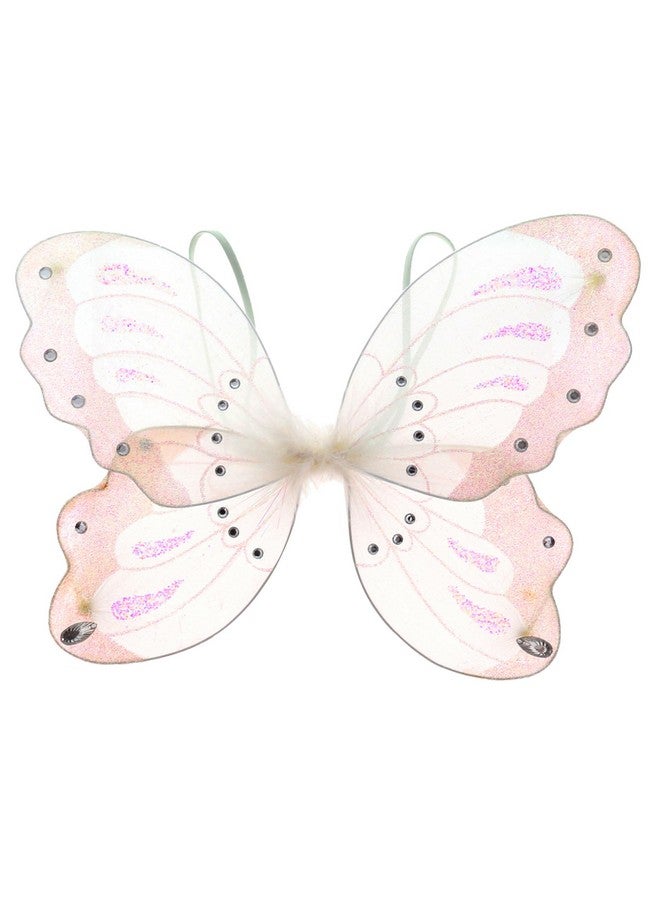 Butterfly Wings For Kids 2 Layer Fairy Costume Wings To Wear For Halloween Butterfly Costume For Kids Cute Pretend Play Butterfly Fairy Wings For Girls And Boys One Size 14 Inches White