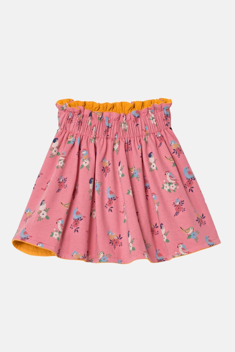 Kids Girl Corduroy Reversible Skirt, Orange/Pink