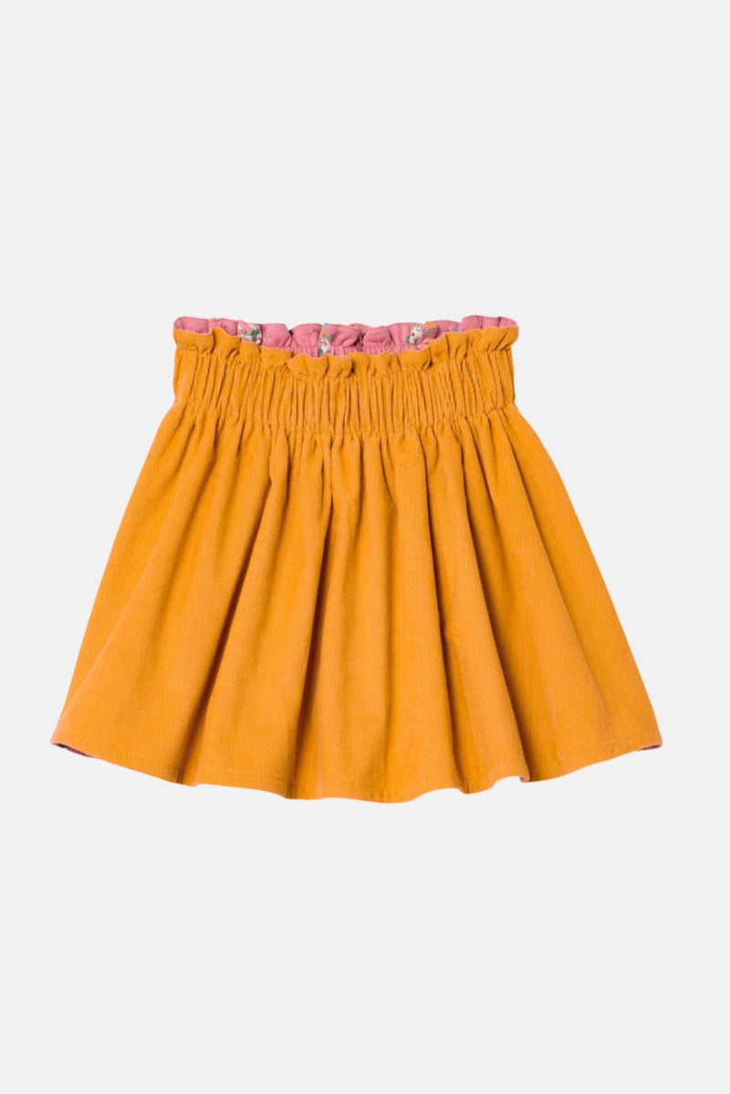 Kids Girl Corduroy Reversible Skirt, Orange/Pink