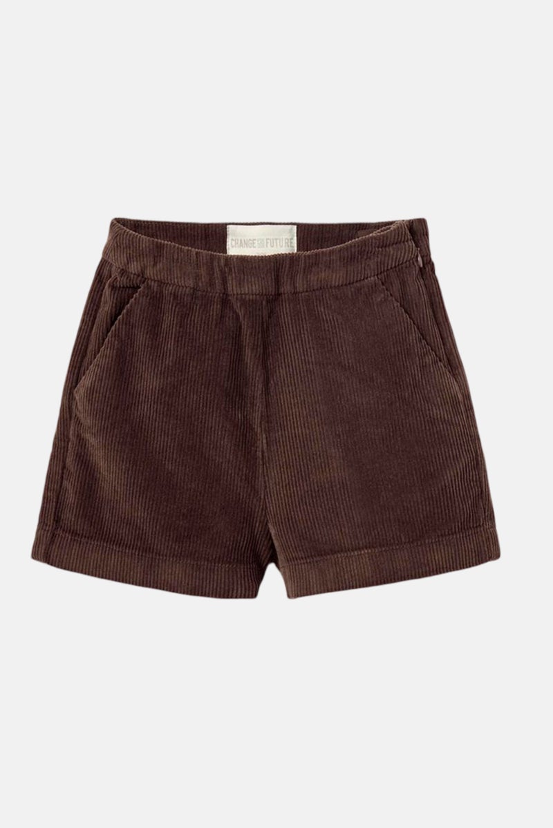 Kids Girl Textured Basic Short, Brown