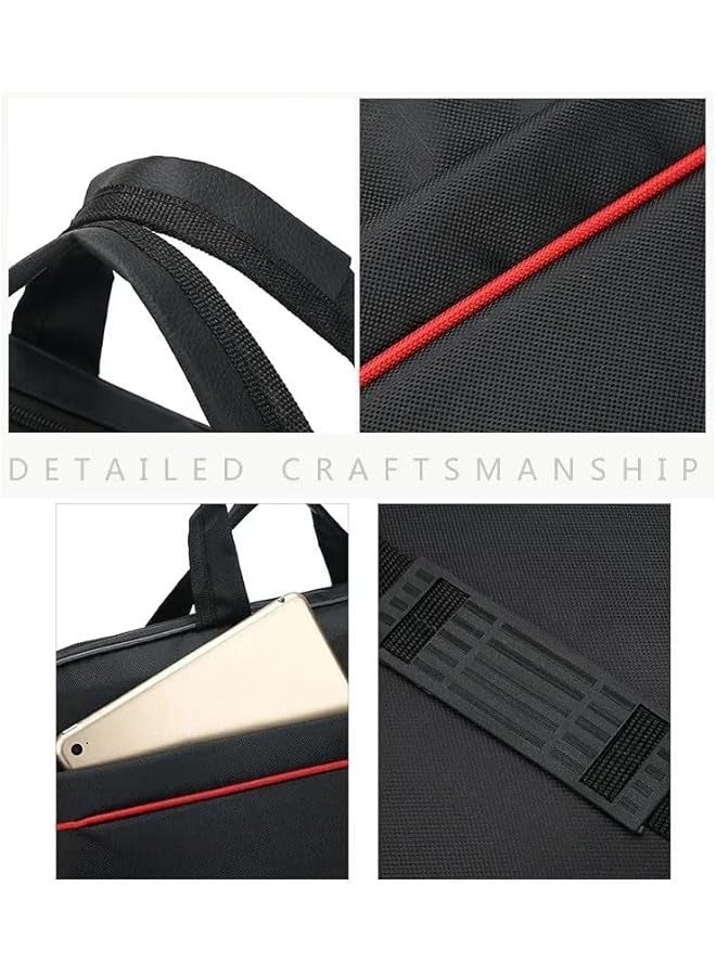 Laptop 15.6 Inch Toploader Black Bag, Tablet Sleeve Case Slim Travel Handle Bag Durable Business Messenger Shoulder Bag