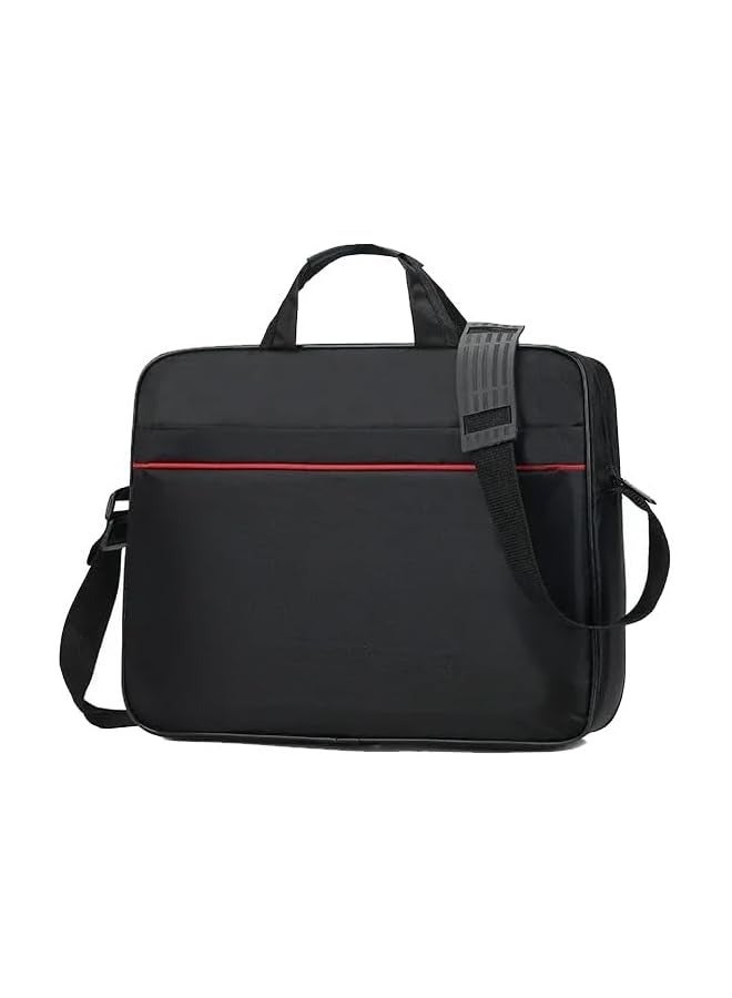 Laptop 15.6 Inch Toploader Black Bag, Tablet Sleeve Case Slim Travel Handle Bag Durable Business Messenger Shoulder Bag