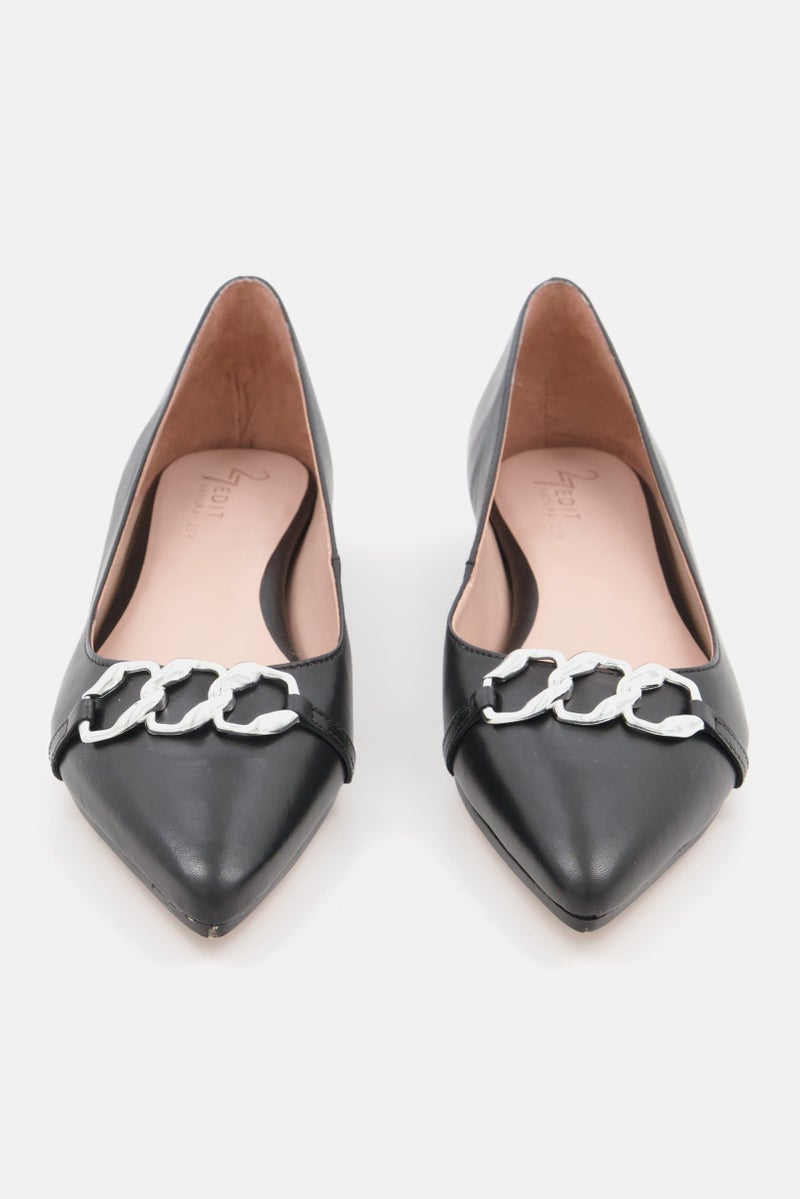 Women Medium Katalie Slip On Flats, Black