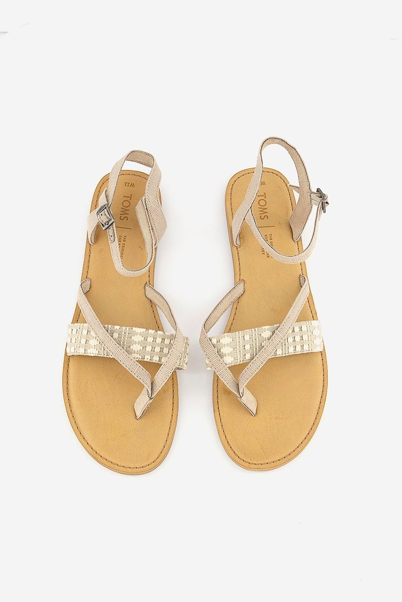 Women Lexie Novelty Canvas Sandal, Light Grey
