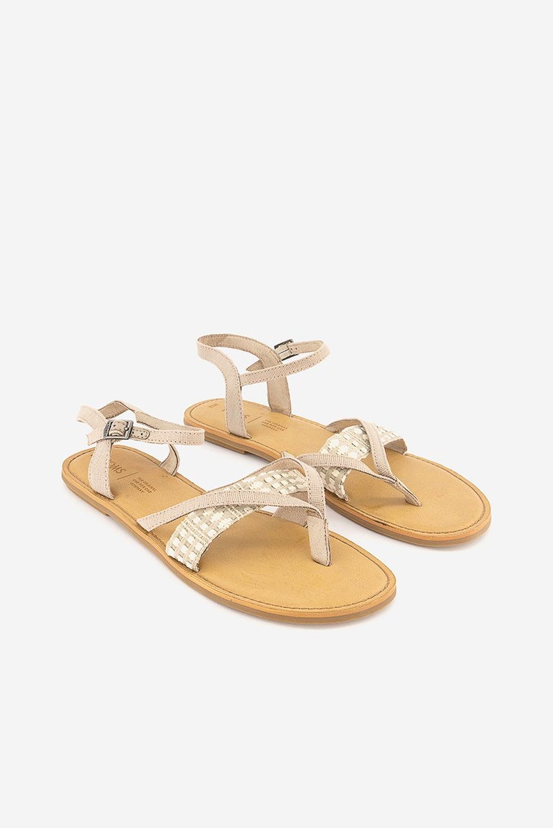 Women Lexie Novelty Canvas Sandal, Light Grey