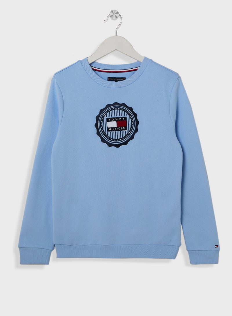 STAMP EMBROIDERY REG SWEATSHIRT