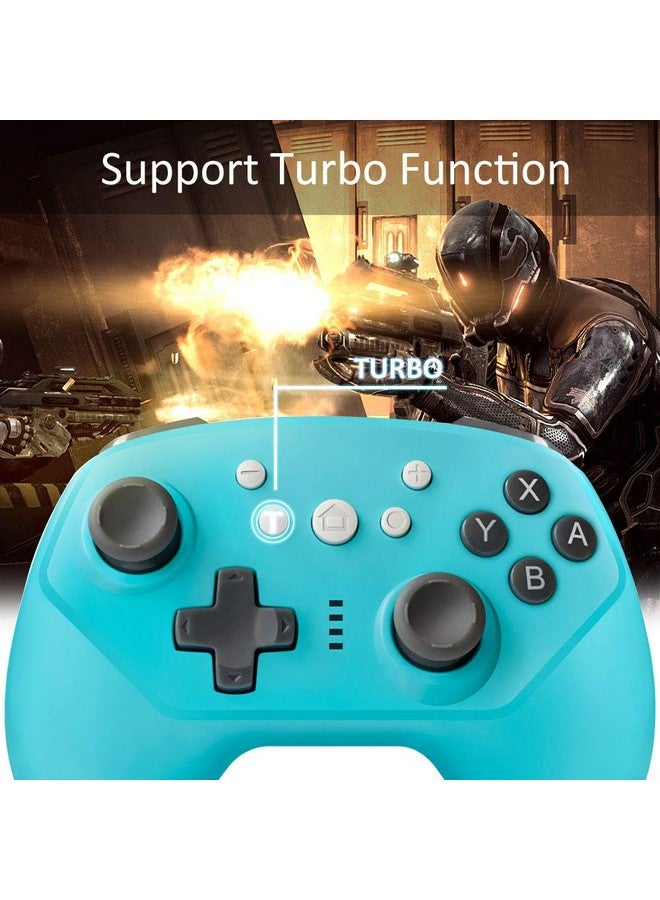 Wireless Controller For Nintendo Switch,Switch Lite And Android,Wired Pc And P3,Switch Pro Controller With Turbo,Gyro Axis And Dual Vibration (Blue)