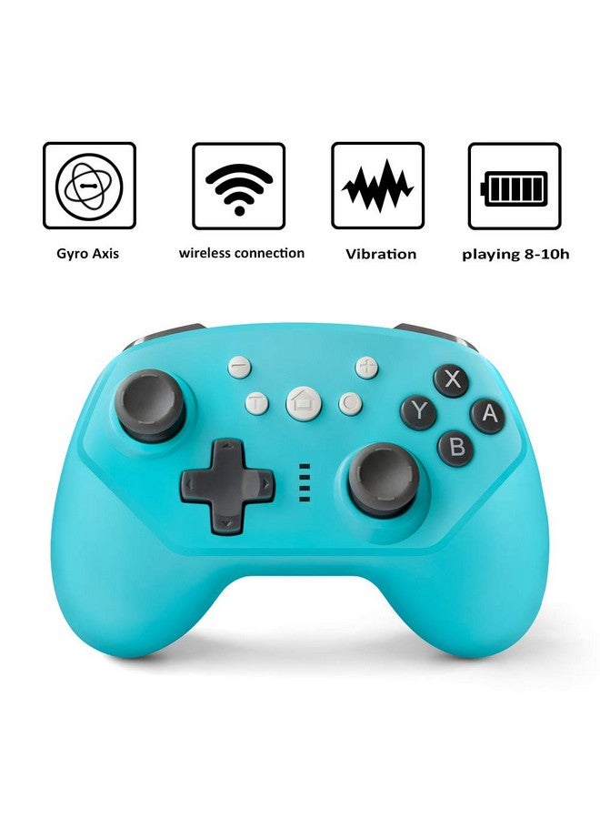 Wireless Controller For Nintendo Switch,Switch Lite And Android,Wired Pc And P3,Switch Pro Controller With Turbo,Gyro Axis And Dual Vibration (Blue)