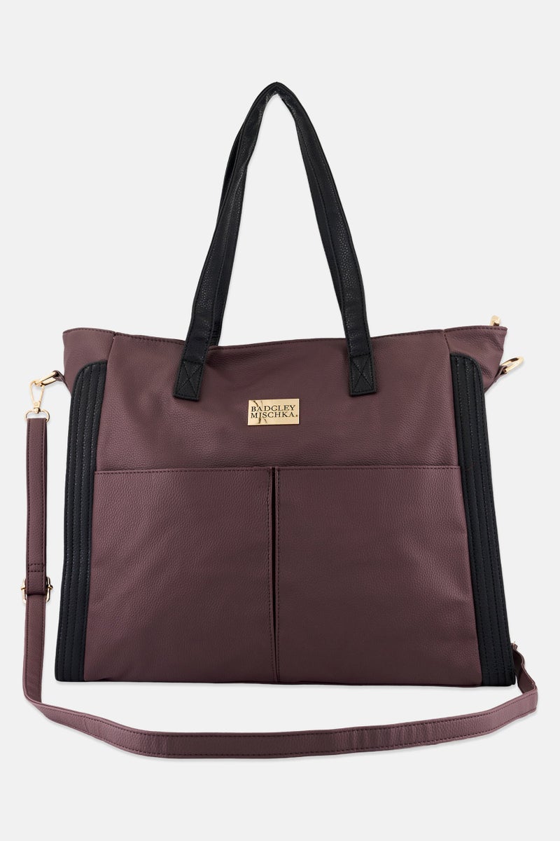 Women Brand Logo Tote Bag 38 H X 52 L X 16 W cm, Maroon