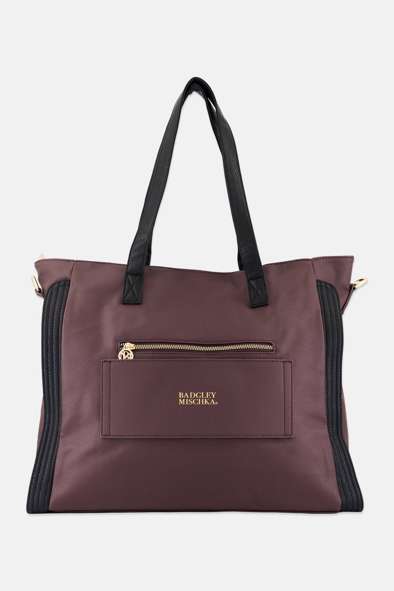 Women Brand Logo Tote Bag 38 H X 52 L X 16 W cm, Maroon