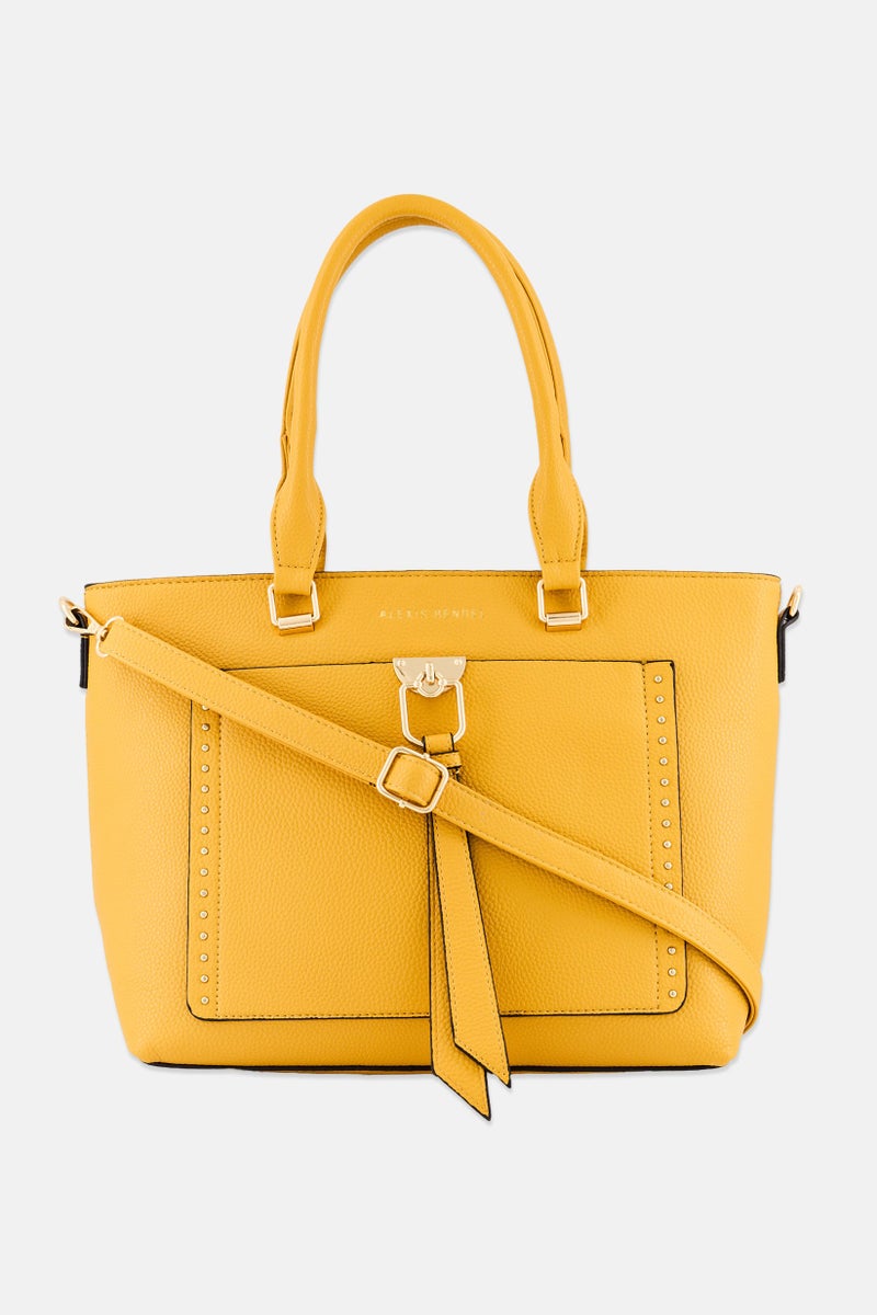 Women Tote Bag 38 L x 26 H x 14 W cm, Mustard