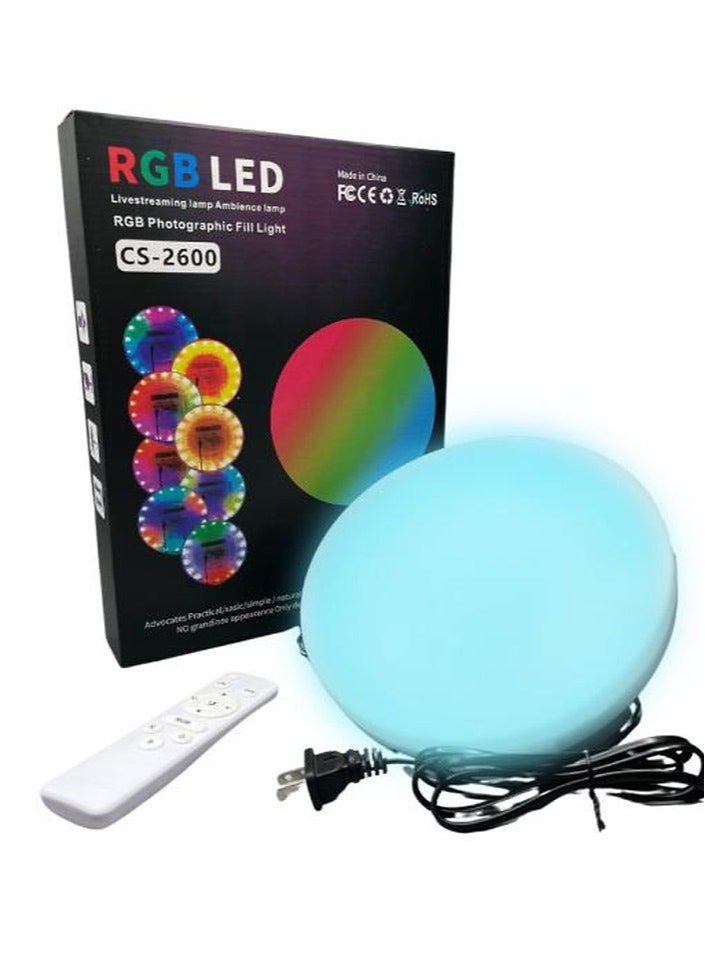 RGB LED Lamp CS-2600  Round Panel Light For Photography Home And Office Lighting Remote Control