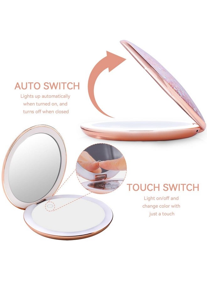 Magnifying Mirror With Light1X/25X Compact Mirrorlighted Makeup Mirror With Touch Control4.8 Inch Portable Magnifying Mirror With Lights For Home And Outdoors