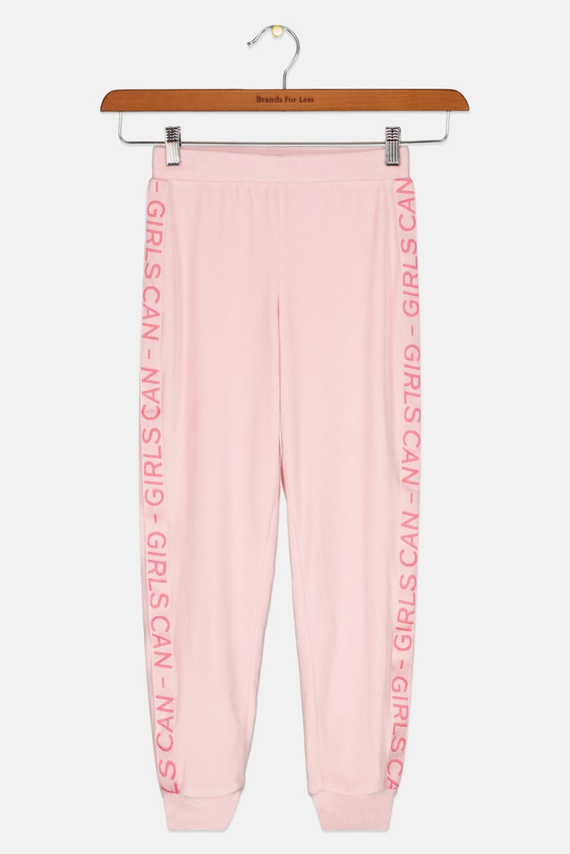 Kids Girl Graphic Pull On Pants, Pink