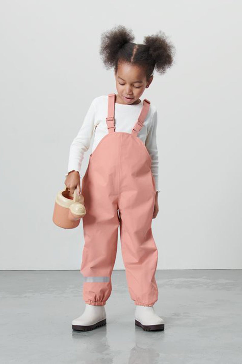 Toddlers Girl Thermal Rain Trousers, Dusty Pink