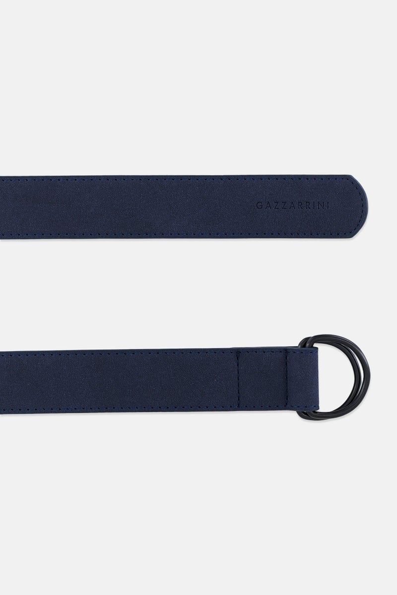 Men Leather Belt, Navy