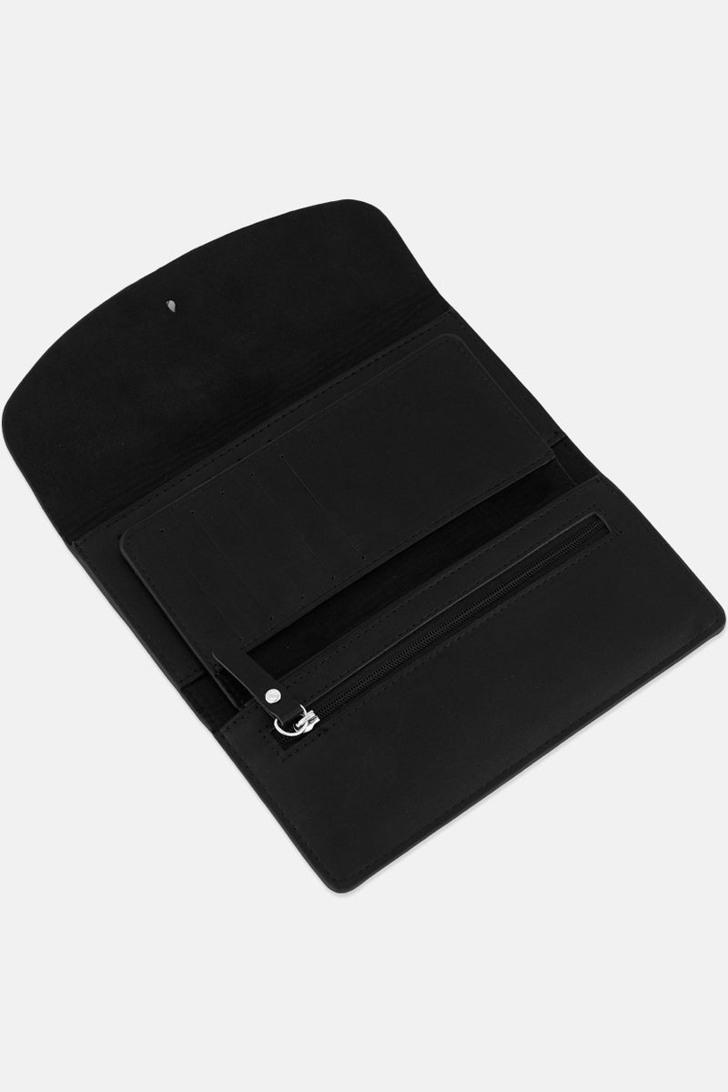 Women Fold Over Enveloped Wallets, Black