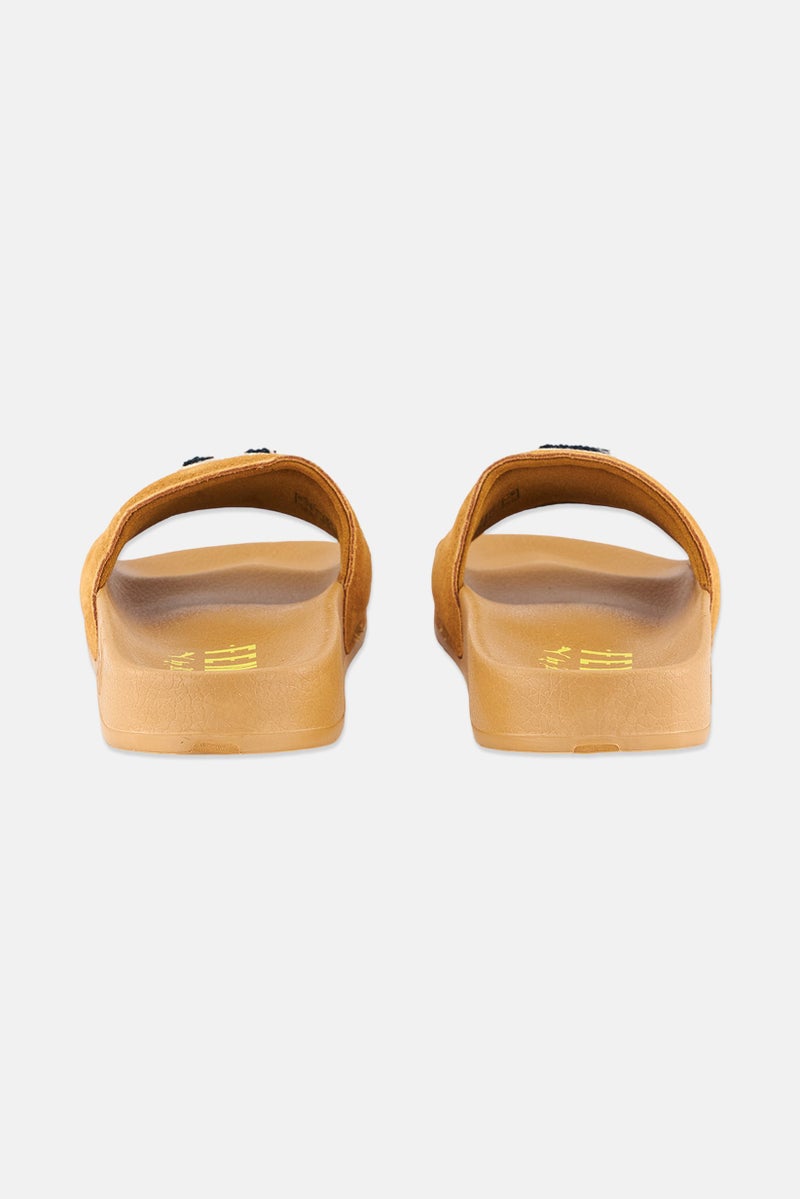 Kid Girl X Fenty Leadcat Fenty Slides Slippers, Golden Brown and Scarab