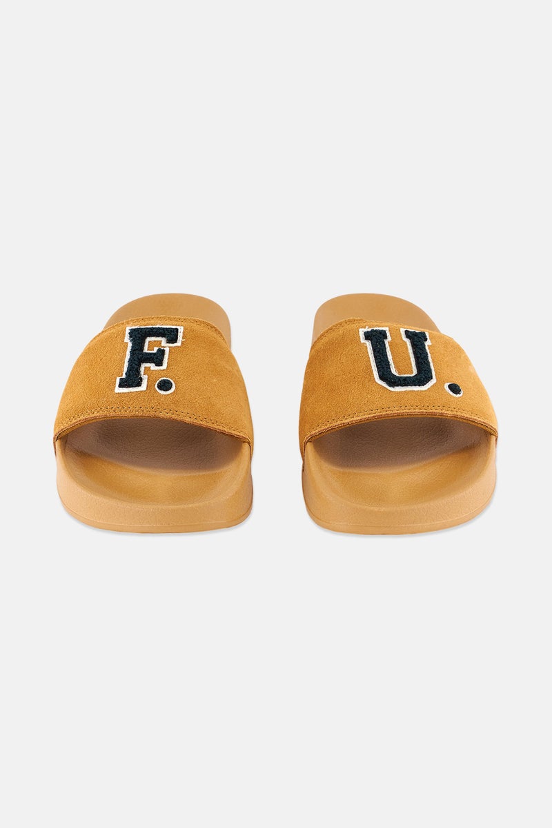 Kid Girl X Fenty Leadcat Fenty Slides Slippers, Golden Brown and Scarab