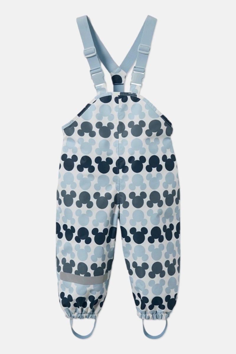 Kids Boy All Over Printed Rain Pants, Blue