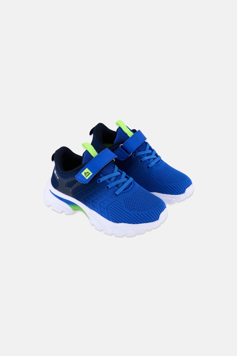 Kids Boy Ombre Velcro Running Shoes, Blue Combo