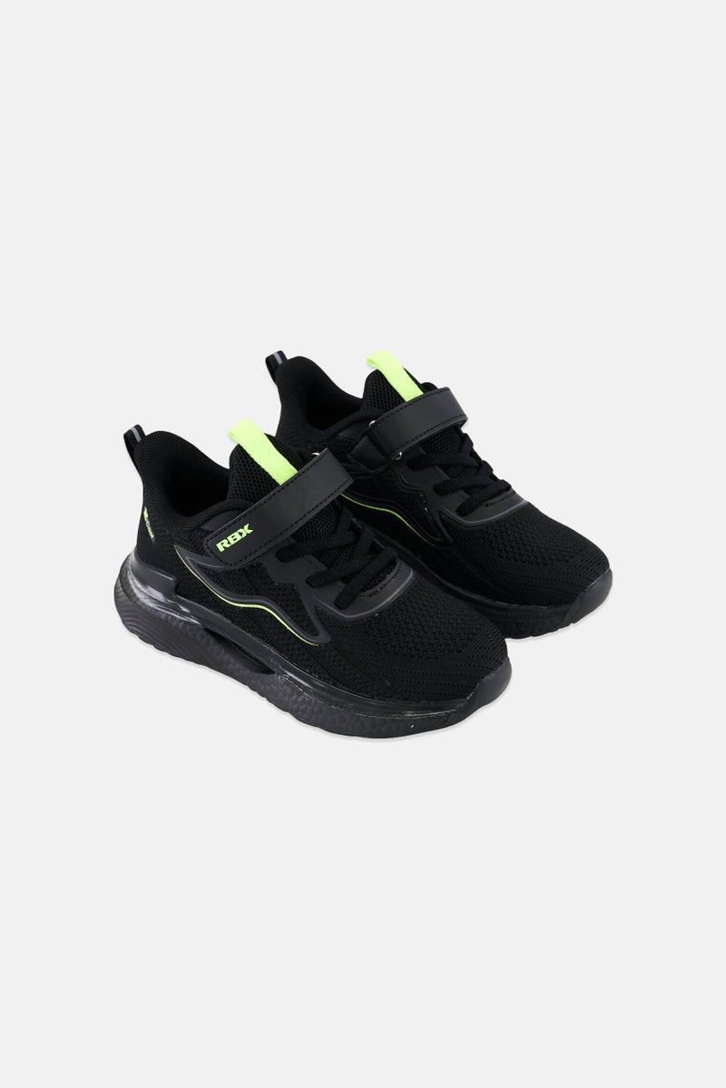 Kids Boy Velcro Shoes, Black/Green