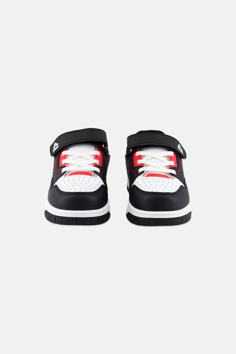 Kids Boy Velcro Shoes, White/Black/Red