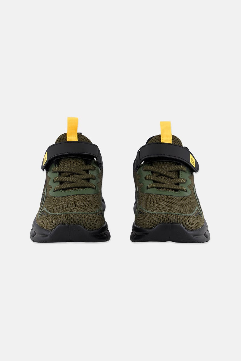 Kids Boy Velcro Closure Outdoor Shoes, Olive Combo