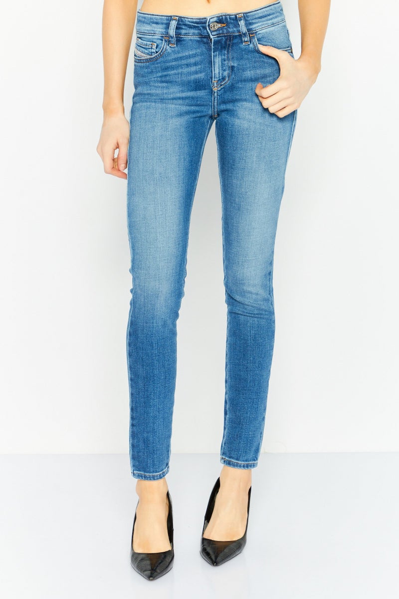 Women Slandy Super Skinny Fit Washed Stretchable Jeans, Blue