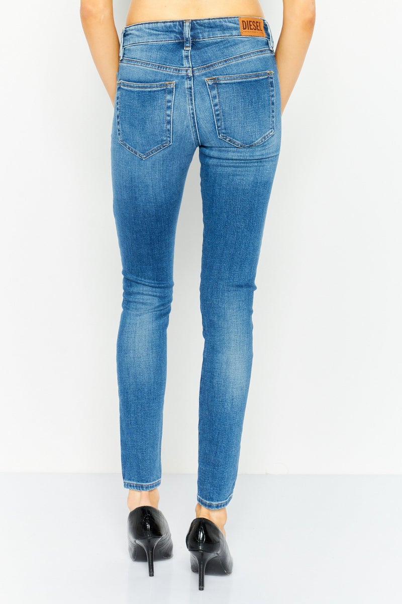 Women Slandy Super Skinny Fit Washed Stretchable Jeans, Blue