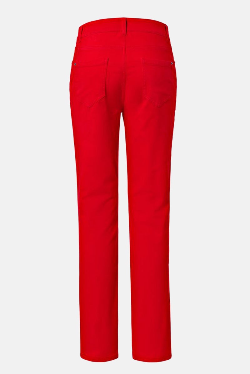 Women Slim Fit Stretchable Solid Denim Jeans, Red