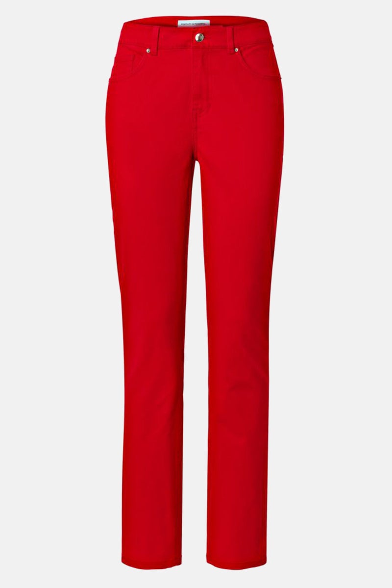 Women Slim Fit Stretchable Solid Denim Jeans, Red