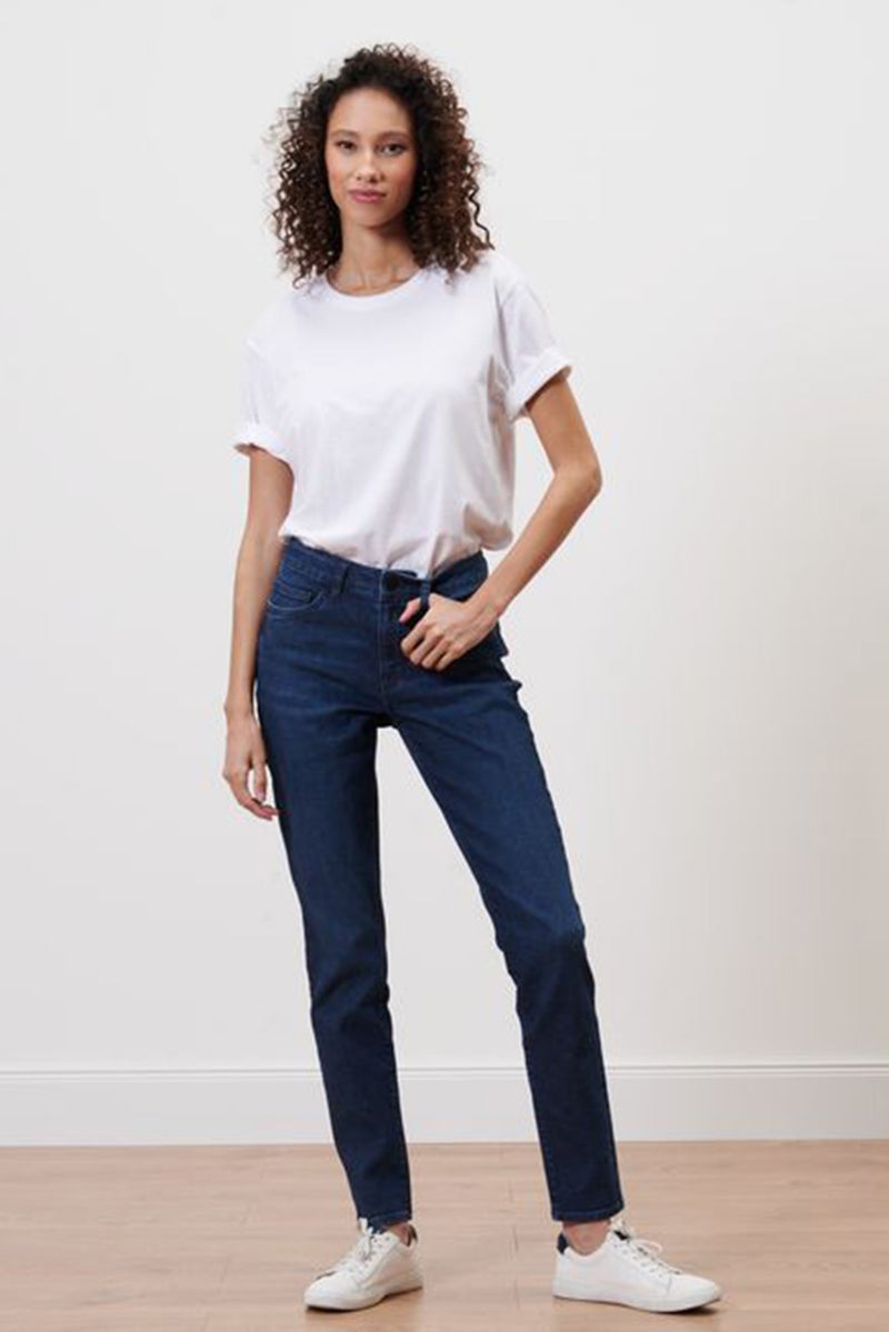 Women Slim Fit Washed Denim Jeans, Blue