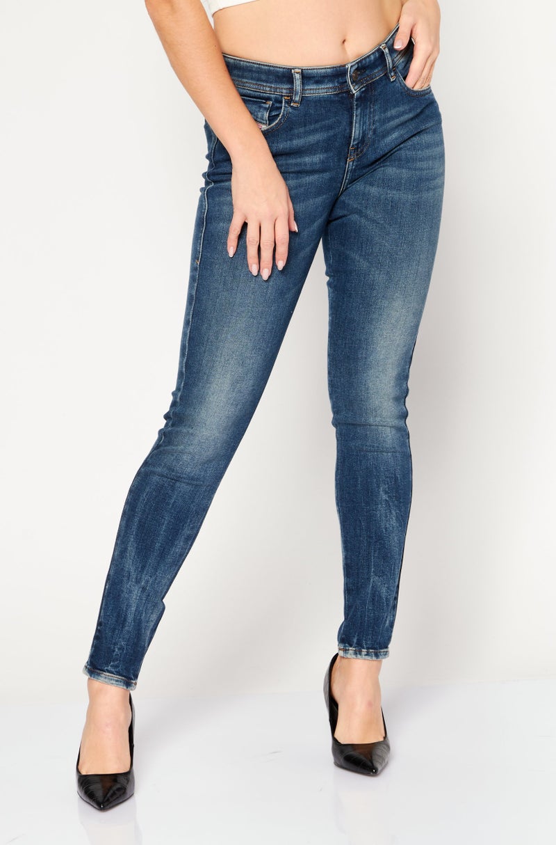 Women Super Skinny Fit Washed Stretchable Denim Jeans, Blue