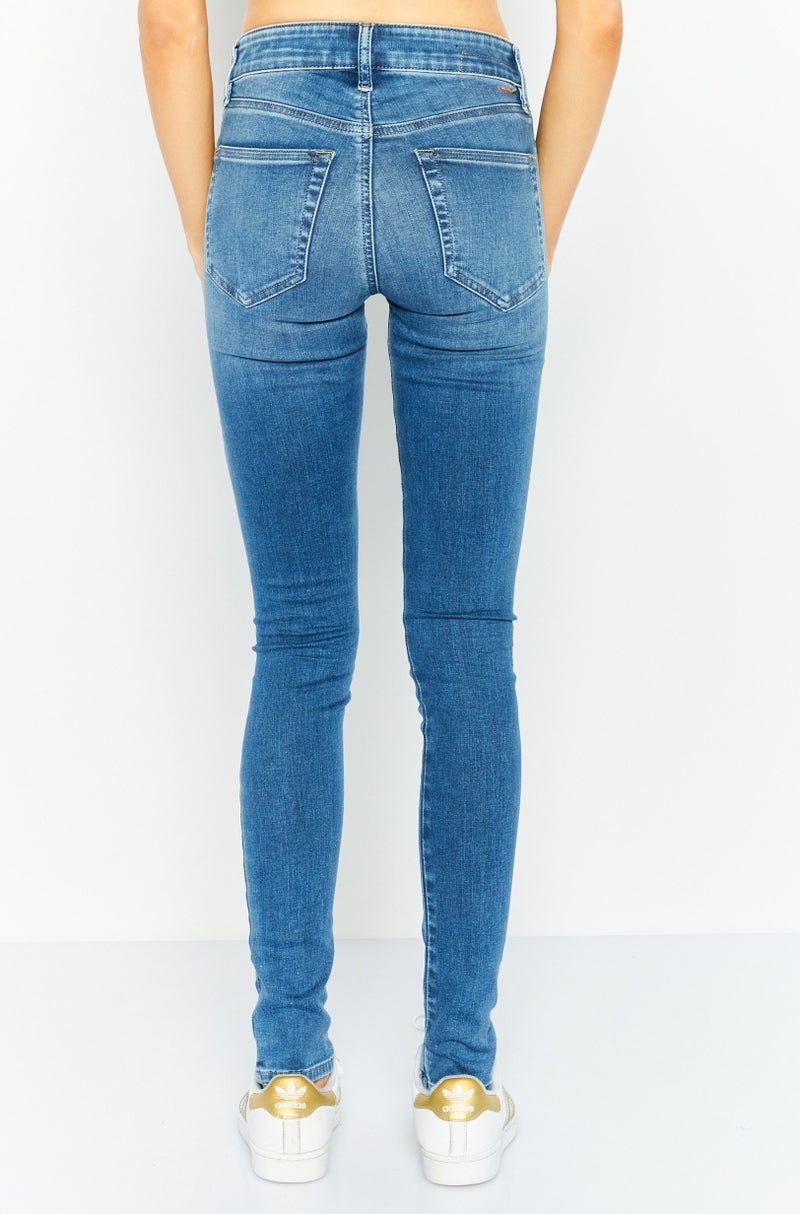 Women Super Skinny Fit Washed Slandy Jeans, Blue