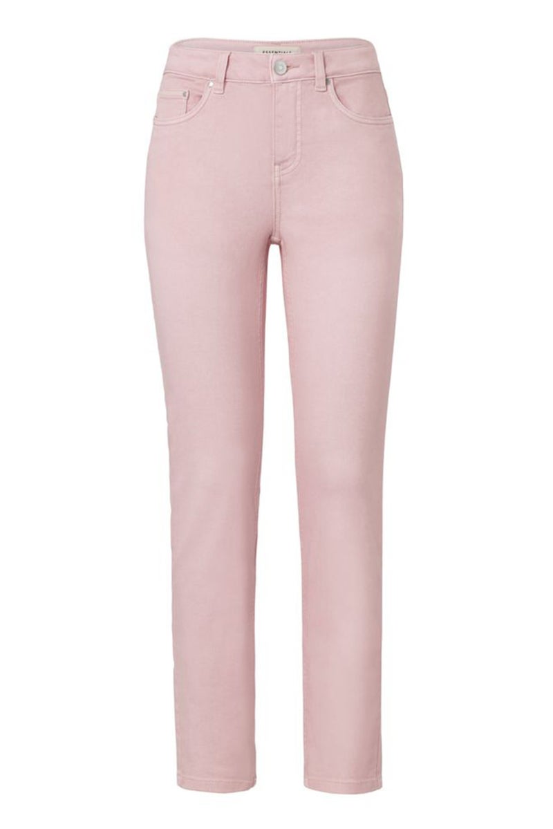 Women Regular Fit Plain Stretchable Jeans, Light Pink