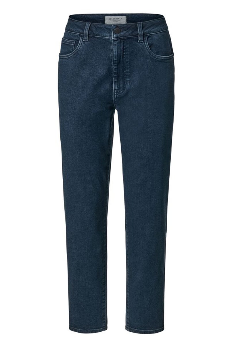 Women Tapered Fit Textured Stretchable Jeans, Navy