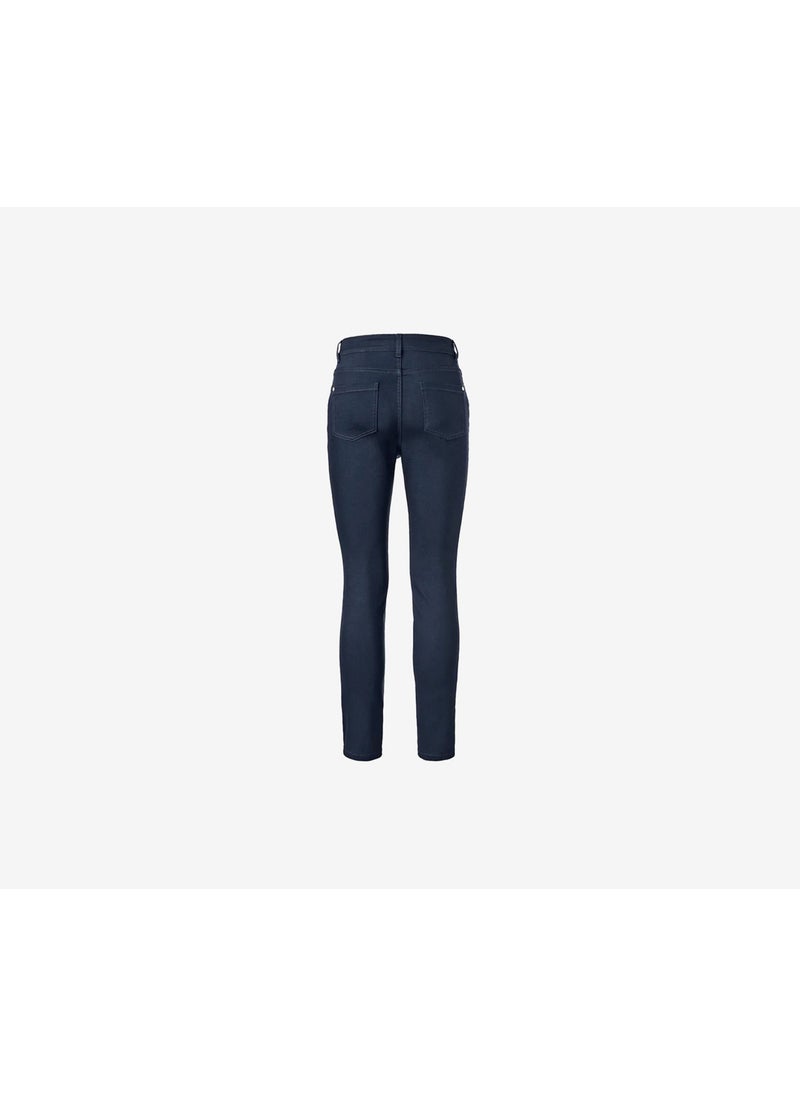 Women Regular Fit Plain Straight Leg Jeans, Dark Blue