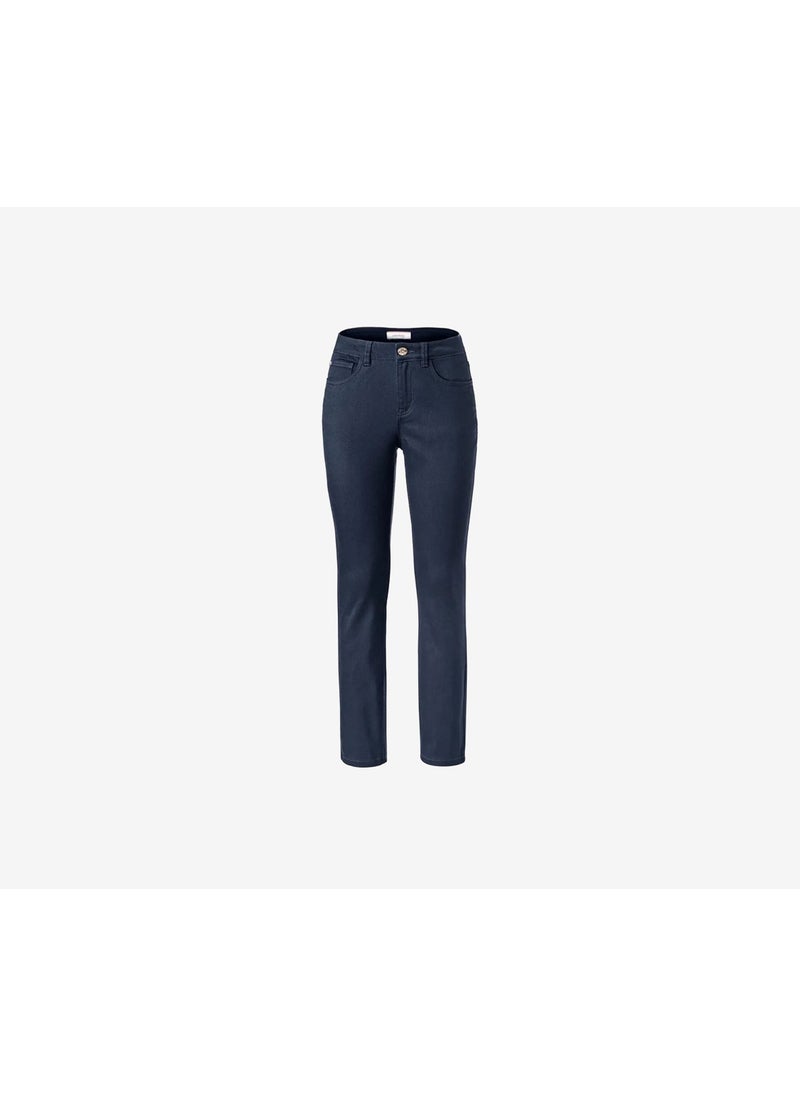 Women Regular Fit Plain Straight Leg Jeans, Dark Blue