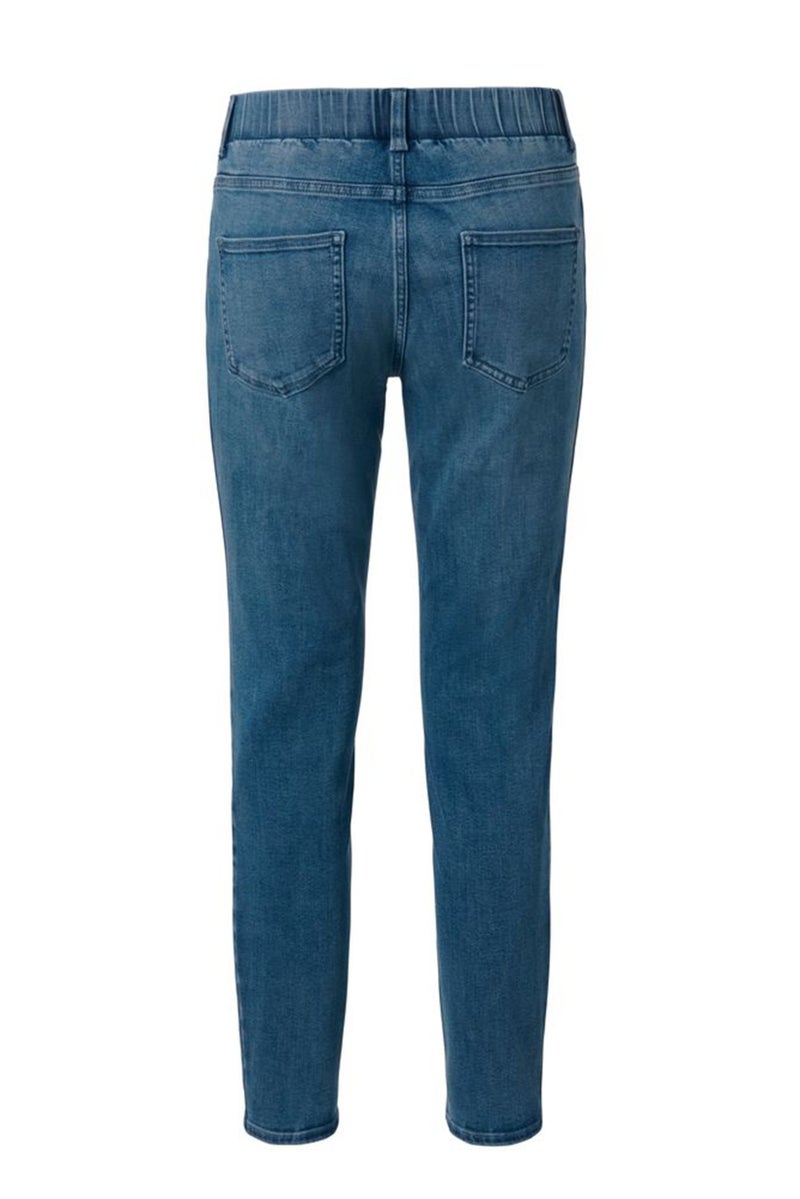 Women Skinny Fit Mid Rise Stretchable Jeans, Mid Wash Blue