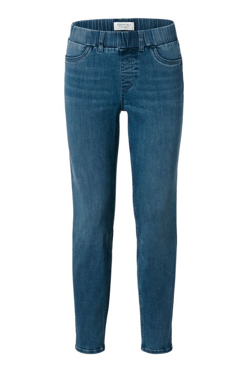Women Skinny Fit Mid Rise Stretchable Jeans, Mid Wash Blue