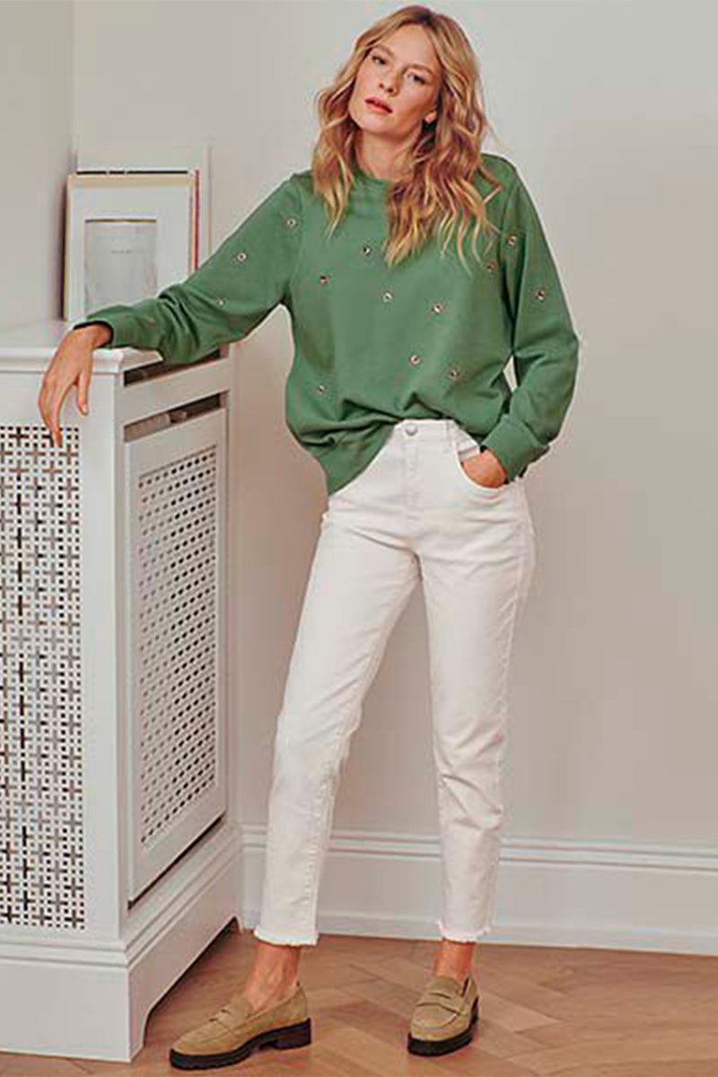Women Slim Fit Plain Non-Stretchable Jeans, Off White