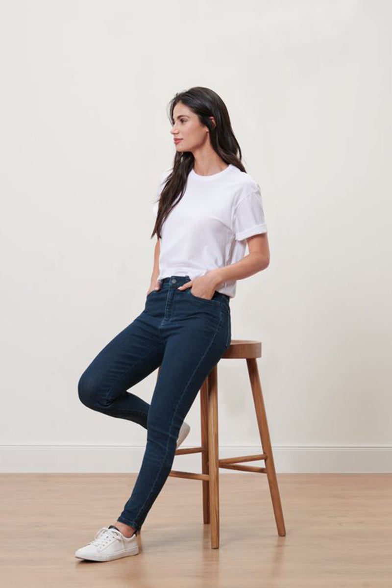 Women Skinny Fit Stretchable Ankle Length Jeans, Navy