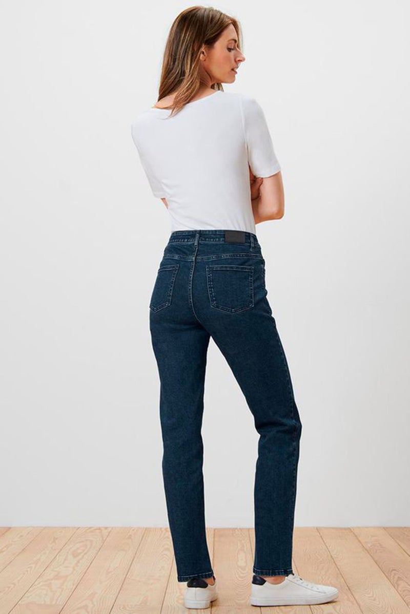 Women Regular Fit Washed Stretchable Jeans, Navy