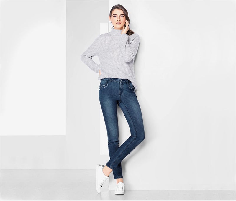 Women Slim Fit Washed Stretchable Jeans, Blue