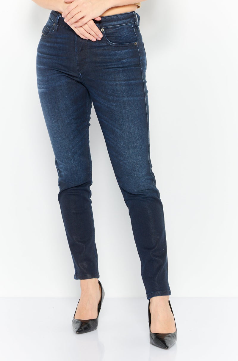 Women Slim Fit Plain Stretchable Denim, Blue